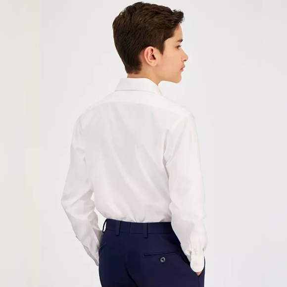 Michael Kors Big Boys Classic Fit Stretch Dress Shirt - White Size 18 - Picture 2 of 9